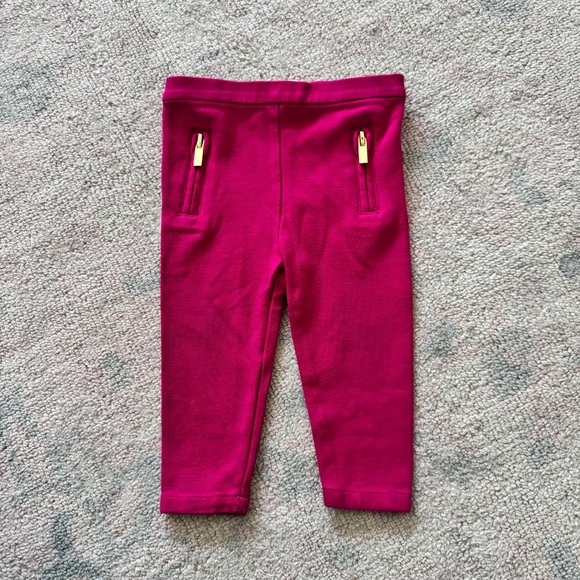 Kids Kate Spade 12M Fuchsia Leggings with Zipper Pockets - Picture 1 of 1